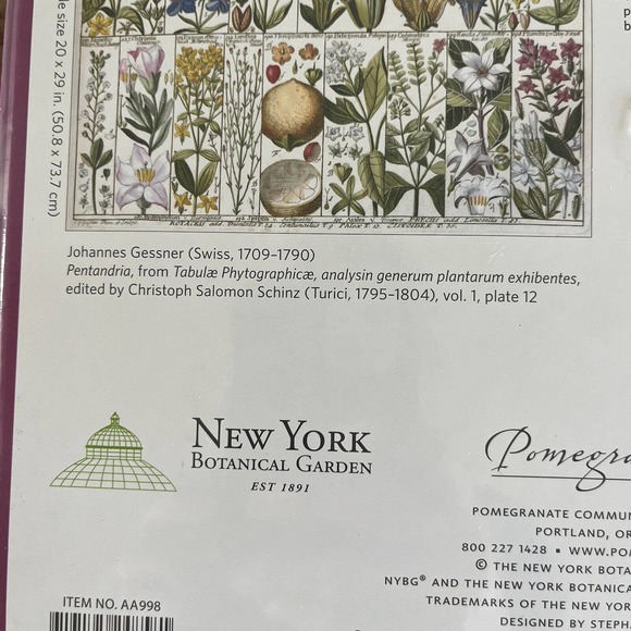 Botanical Johannes Gessner Pentandria Puzzle 1000 pc Victorian Flowers NEW - Picture 4 of 7